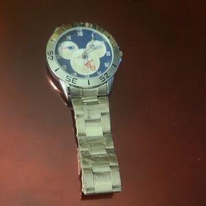 Silver Watch with Unique Face Design